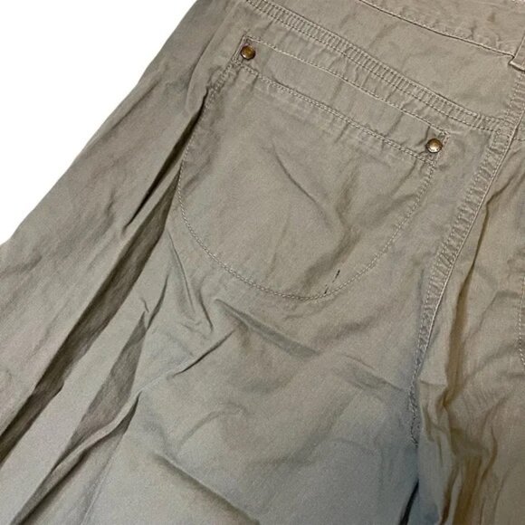 πΏ Y2K Gloria Vanderbilt Green Cargo Capri Pants Sz 6 100% Cotton Utility πΏ - Picture 6 of 7